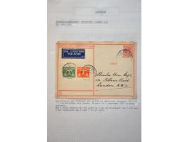 collectie luchtpost Nederland-Engeland en Engeland-Nederland 1921-1946,40 poststukken w.b. betere vluchten, gebruik luchtpost