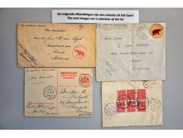 post(waarde)stukken, collectie w.b. beter Indië (o.a. Rode Olifant Y-brigade Denpasar, nieuwjaarskaarten politionele acties e