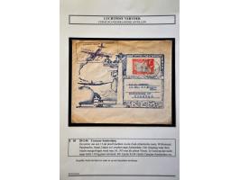 luchtpost, collectie van ca. 90 poststukken met beter materiaal w.b. enkele ijspostvluchten, keurig opgezet en beschreven in 