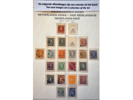 collectie vanaf 1864 met enkele betere ex. en series (w.b. Bernardfonds gestempeld, En Face Antillen *) in 3 Schaubek klemban