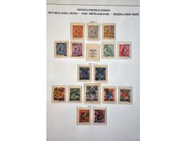 collectie vanaf 1864 met enkele betere ex. en series (w.b. Bernardfonds gestempeld, En Face Antillen *) in 3 Schaubek klemban
