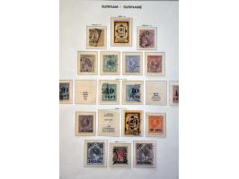 collectie vanaf 1864 met enkele betere ex. en series (w.b. Bernardfonds gestempeld, En Face Antillen *) in 3 Schaubek klemban