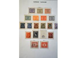 collectie vanaf 1864 met enkele betere ex. en series (w.b. Bernardfonds gestempeld, En Face Antillen *) in 3 Schaubek klemban