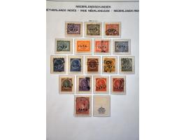 collectie vanaf 1864 met enkele betere ex. en series (w.b. Bernardfonds gestempeld, En Face Antillen *) in 3 Schaubek klemban