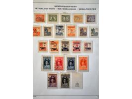 collectie vanaf 1864 met enkele betere ex. en series (w.b. Bernardfonds gestempeld, En Face Antillen *) in 3 Schaubek klemban