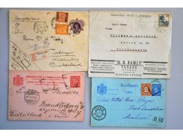 ca. 180 post(waarde)stukken w.b. beter Indië (o.a. deviezencensuur, verdragstatenpost Olympiafahrt en prentbriefkaarten) in d