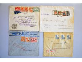 ca. 180 post(waarde)stukken w.b. beter Indië (o.a. deviezencensuur, verdragstatenpost Olympiafahrt en prentbriefkaarten) in d