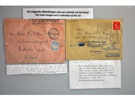 150 luchtpostenveloppen 1946-1949, gespecialiseerd op vlucht van/naar Nederl.-Indië, militair, noodstempels, retour en doorge