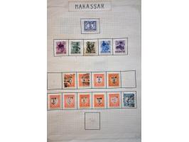 collectie met betere ex. (o.a. Lombok 5 cent cijfer "zon met stralen"), interimperiode en Indonesië met doubletten, fragmente