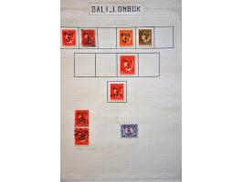 collectie met betere ex. (o.a. Lombok 5 cent cijfer "zon met stralen"), interimperiode en Indonesië met doubletten, fragmente