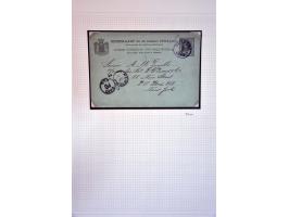 5 stuks met deel FRANCO, 2 met balk puntstempel en 41 met rondstempels 1874-1891 (w.b. 11 ex. St. Martin (Ned.Ged.) en 1x St.