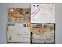 7 crashcovers 1937-1952 (w.b. 3x Uiver) en 2 enveloppen 1938 en 1974 (zonder inhoud)