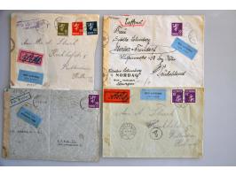 21 censored air mail letters to or from Norway including German 'o' (Oslo) censor, first flights Oslo-Amsterdam and Amsterdam