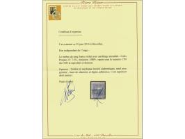 Leopold II 5 frank violet met opdruk Colis Postaux Fr. 3,50 in kastje, vrijwel pracht ex. met certificaat Pierre Kaiser 2016: