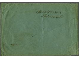 Bisected 4 øre wrapper with 20 øre on registered local letter Thorshavn 31.2.1919, letter damaged (at left not complete)