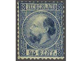 Getande kleurproef 25 cent type I door J.W. van Kempen te Voorschoten in blauw, pracht ex.