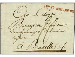 Don O ARM DUN NORD in rood, pracht afdruk op frisse brief Breda 11 Thermidor An 3 (=29 juli 1795) naar Bruxelles, port 10 déc