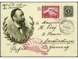 Polarfahrt 1931. 1 mark red on postal stationery to Donaueschingen, ship mail to Leningrad, very fine