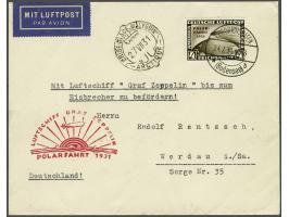 Polarfahrt 1931. 4 mark brown on cover to Werdau, stage Friedrichshafen-icebreaker Malyguin, very fine
