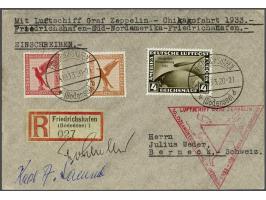 Chicagofahrt 1933. 4 mark brown on cover to Switzerland, stage Friedrichshafen-Friedrichshafen, signed by crew members Albert