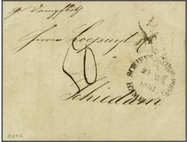 Zwart 2-regelig Marine Gezuiverd met handtekening G Robijn op achterzijde (dichtgeplakte) brief naar Schiedam, met rood grens