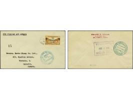 Airmail. Balbo-flight $ 4,50 yellow-brown on cover Shoal Harbour 7-8-1933 to Toronto with at reverse the rare marking Post Of