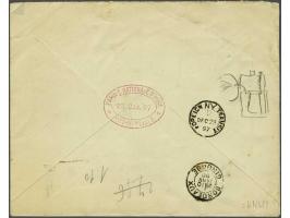 2 cent brownrosa (2 singles and strip of 3) on letter Banque Nationale d'Haïti Port-au-Prince 23 dec 97, transit New York to 