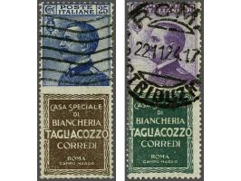 Pubblicitari. Tagliacozzo 25 centesimi blue and 50 centesimi lilac, very fine used, cat.v. 530 (Sassone nrs. 8 and 17, EUR 27