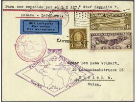 Pan-America Flight of the Graf Zeppelin 1930. $ 1,30 brown on cover from Havana (Cuba) via Lakehurst to Zürich (Switzerland) 