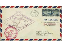 Pan-America Flight of the Graf Zeppelin 1930. $ 2,60 blue on card from Toledo, Ohio with special cachet type I and first day 