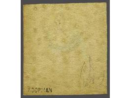 5 cent blauw plaat IV pos. 75, pracht ex. met volle originele gom (iets getint) en miniem hoekvouwtje en gesigneerd Koopman