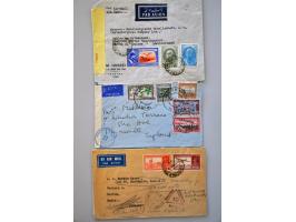 34 luchtpoststukken 1939-1940 verschillende routes maatschappijen Imperial Airways en B.O.A.C. w.b. Poole-Sydney met trajectp