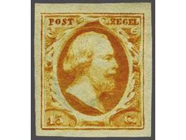 15 cent donkergeeloranje pos. 29, pracht ex. met volle originele gom