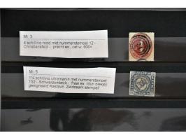 4 schilling Mi. nr. 4 met nummerstempel 12 - Christiansfeld en 1¼ schilling Mi. nr. 5 met nummerstempel 152 - Schwarzenbeck -