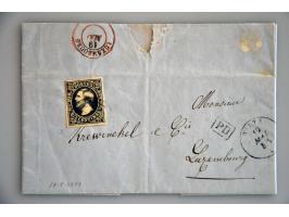 3 betere brieven: Mi nr 1 op brief 1853, 10 cent port op kaart uit San Fransisco met zakje zout uit the Great Salt Lake Utah 