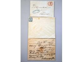 3 betere post(waarde)stukken ca. 1855-1860