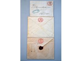 3 betere post(waarde)stukken ca. 1855-1860