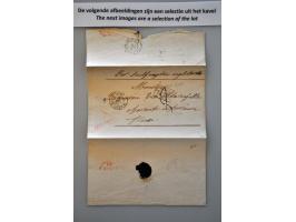 ca. 27 brieven en postwaardestukken, w.b. vouwbrief met rondstempel British Post Office via Southampton , Londen naar Frankri