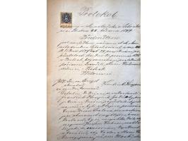 300 oude(re) poststukken w.b. briefkaarten, krantenzegels op complete kranten, oude fiscaalzegels op formulieren, pakketkaart