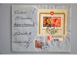 collectie 1850-1945 met beter klassiek, Staande Helvetia gespecialiseerd op tandingen (o.a. 9½), blok Pro Juventute 1941 op p