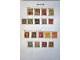 collectie 1850-1945 met beter klassiek, Staande Helvetia gespecialiseerd op tandingen (o.a. 9½), blok Pro Juventute 1941 op p