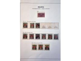 collectie 1850-1945 met beter klassiek, Staande Helvetia gespecialiseerd op tandingen (o.a. 9½), blok Pro Juventute 1941 op p