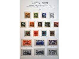 collectie 1850-1986 met betere ex. en series w.b. klassiek, dienst, nominaal, iets post(waarde)stukken, etc. in 4 albums, ins