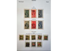 collectie 1850-1986 met betere ex. en series w.b. klassiek, dienst, nominaal, iets post(waarde)stukken, etc. in 4 albums, ins