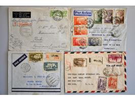 ruim 100 luchtpostbrieven 1936-1945, veel met censuur naar Europa, Libië-Verona (nov.1941), Somalia, etc. in ringband