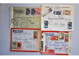 ruim 100 luchtpostbrieven 1936-1945, veel met censuur naar Europa, Libië-Verona (nov.1941), Somalia, etc. in ringband