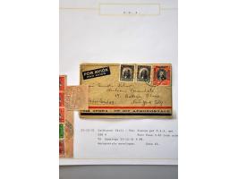 luchtpost collectie poststukken, totaal ca. 270 ex., in, van/naar de Caraïben tussen 1931 en 1954 met betere ex. w.b. zeppeli