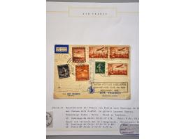 luchtpost collectie poststukken, totaal ca. 270 ex., in, van/naar de Caraïben tussen 1931 en 1954 met betere ex. w.b. zeppeli