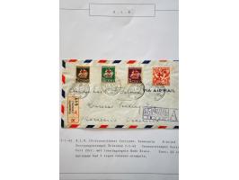 luchtpost collectie poststukken, totaal ca. 270 ex., in, van/naar de Caraïben tussen 1931 en 1954 met betere ex. w.b. zeppeli