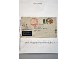 luchtpost collectie poststukken, totaal ca. 270 ex., in, van/naar de Caraïben tussen 1931 en 1954 met betere ex. w.b. zeppeli